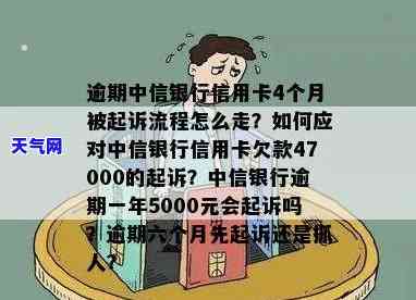 逾期中信银行信用卡4个月被起诉流程：5000元逾期一年，现需起诉47000元，如何应对？