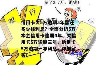 信用卡5万逾期3个月得还多少钱，信用卡逾期3个月，欠款5万元需要偿还多少？