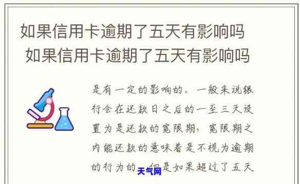 信用卡逾期五天会怎么样？后果及处理方法解析