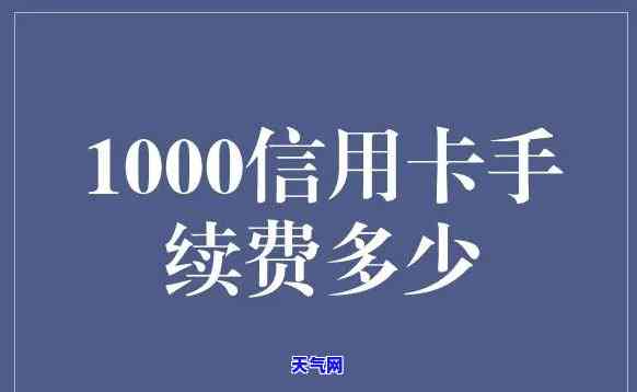 信用卡还1000多少费用-信用卡还1000多少费用啊