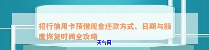 信用卡预借现金还款后多久可用？额度恢复时间是多少？