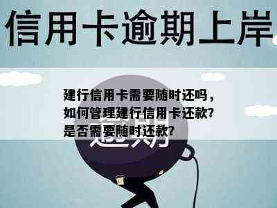 建行信用卡需要随时还吗，如何管理建行信用卡还款？是否需要随时还款？