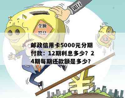 邮政信用卡5000元分期付款：12期利息多少？24期每期还款额是多少？