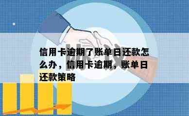 信用卡逾期了账单日还款怎么办，信用卡逾期，账单日还款策略