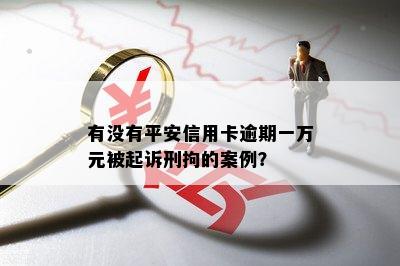 有没有平安信用卡逾期一万元被起诉刑拘的案例？