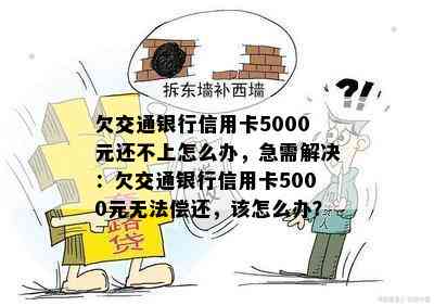 欠交通银行信用卡5000元还不上怎么办，急需解决：欠交通银行信用卡5000元无法偿还，该怎么办？