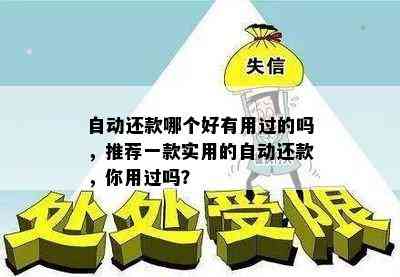 自动还款哪个好有用过的吗，推荐一款实用的自动还款，你用过吗？