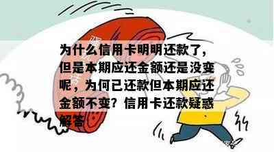 为什么信用卡明明还款了,但是本期应还金额还是没变呢，为何已还款但本期应还金额不变？信用卡还款疑惑解答