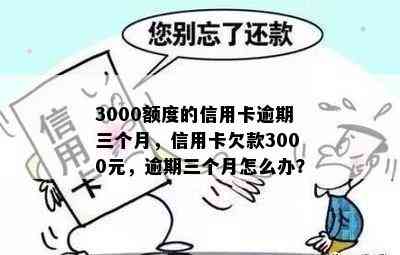 3000额度的信用卡逾期三个月，信用卡欠款3000元，逾期三个月怎么办？