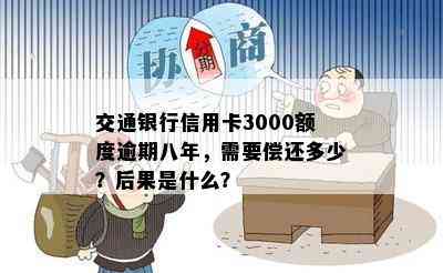 交通银行信用卡3000额度逾期八年，需要偿还多少？后果是什么？