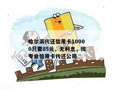 哈尔滨代还信用卡10000只要85元，无利息，找专业信用卡代还公司