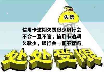 信用卡逾期欠费很少银行会不会一直不管，信用卡逾期欠款少，银行会一直不管吗？