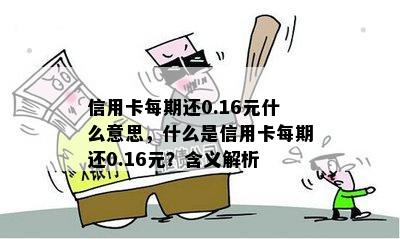 信用卡每期还0.16元什么意思，什么是信用卡每期还0.16元？含义解析