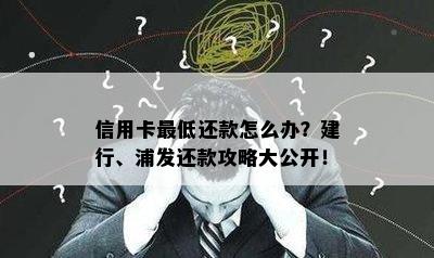 信用卡更低还款怎么办？建行、浦发还款攻略大公开！