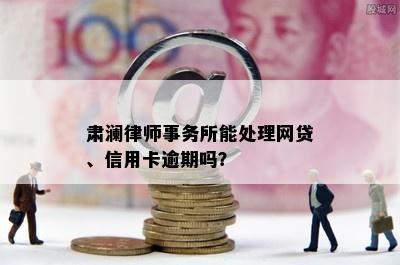 肃澜能处理网贷、信用卡逾期吗？