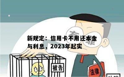 新规定：信用卡不用还本金与利息，2023年起实