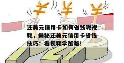 还美元信用卡如何省钱呢视频，揭秘还美元信用卡省钱技巧：看视频学策略！