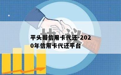 平头哥信用卡代还-2020年信用卡代还平台