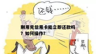 刚用完信用卡能立即还款吗？如何操作？