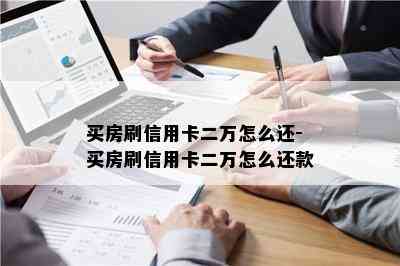 买房刷信用卡二万怎么还-买房刷信用卡二万怎么还款