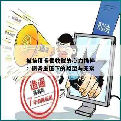 被信用卡催的心力憔悴：债务重压下的绝望与无奈