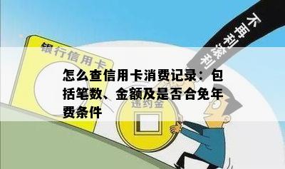 怎么查信用卡消费记录：包括笔数、金额及是否合免年费条件