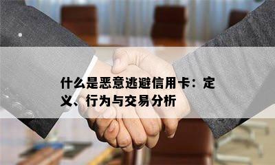 什么是恶意逃避信用卡：定义、行为与交易分析