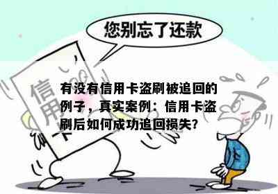 有没有信用卡盗刷被追回的例子，真实案例：信用卡盗刷后如何成功追回损失？