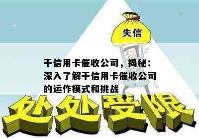 干信用卡公司，揭秘：深入了解干信用卡公司的运作模式和挑战