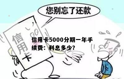 信用卡5000分期一年手续费：利息多少？