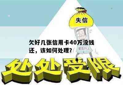 欠好几张信用卡40万没钱还，该如何处理？