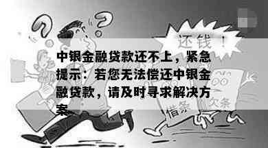 中银金融贷款还不上，紧急提示：若您无法偿还中银金融贷款，请及时寻求解决方案