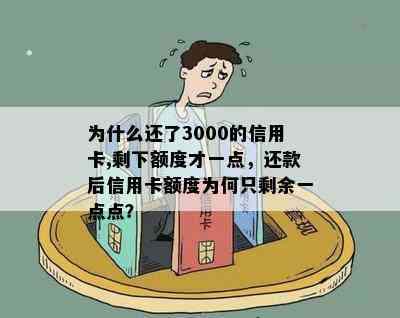 为什么还了3000的信用卡,剩下额度才一点，还款后信用卡额度为何只剩余一点点？