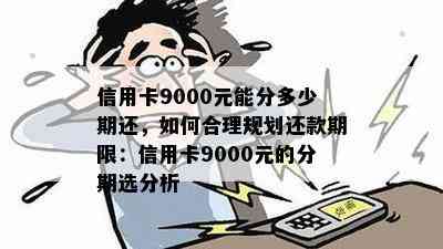 信用卡9000元能分多少期还，如何合理规划还款期限：信用卡9000元的分期选分析