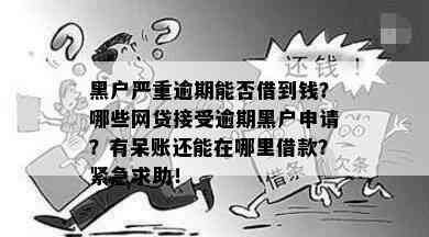 黑户严重逾期能否借到钱？哪些网贷接受逾期黑户申请？有呆账还能在哪里借款？紧急求助！