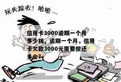 信用卡3000逾期一个月多少钱，逾期一个月，信用卡欠款3000元需要偿还多少？