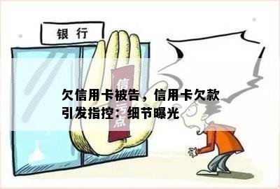 欠信用卡被告，信用卡欠款引发指控：细节曝光