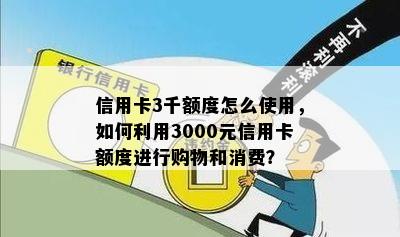 信用卡3千额度怎么使用，如何利用3000元信用卡额度进行购物和消费？