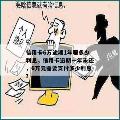 信用卡6万逾期1年要多少利息，信用卡逾期一年未还，6万元需要支付多少利息？