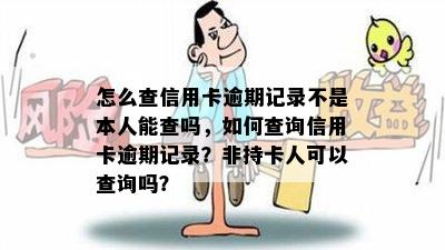 怎么查信用卡逾期记录不是本人能查吗，如何查询信用卡逾期记录？非持卡人可以查询吗？