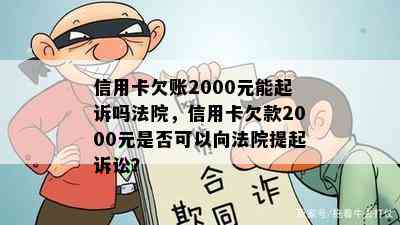 信用卡欠账2000元能起诉吗法院，信用卡欠款2000元是否可以向法院提起诉讼？