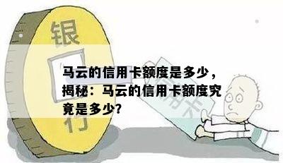 马云的信用卡额度是多少，揭秘：马云的信用卡额度究竟是多少？