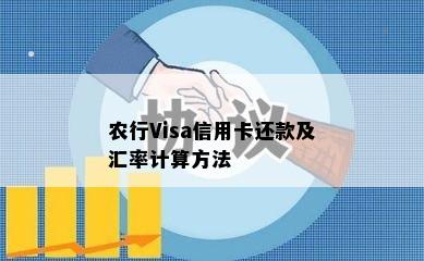 农行Visa信用卡还款及汇率计算方法