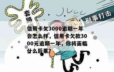 信用卡欠3000逾期一年会怎么样，信用卡欠款3000元逾期一年，你将面临什么后果？