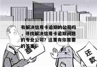 有解决信用卡逾期的公司吗，寻找解决信用卡逾期问题的专业公司？这里有你需要的答案！