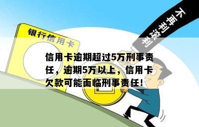 信用卡逾期超过5万刑事责任，逾期5万以上，信用卡欠款可能面临刑事责任！