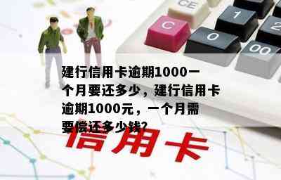 建行信用卡逾期1000一个月要还多少，建行信用卡逾期1000元，一个月需要偿还多少钱？