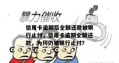 信用卡逾期后全额还款被银行止付，信用卡逾期全额还款，为何仍被银行止付？