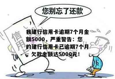 我建行信用卡逾期7个月金额5000，严重警告：您的建行信用卡已逾期7个月，欠款金额达5000元！