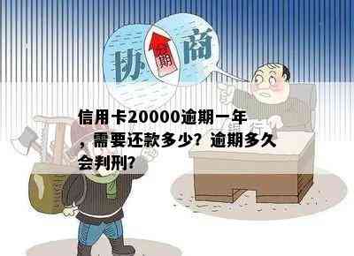 信用卡20000逾期一年，需要还款多少？逾期多久会判刑？